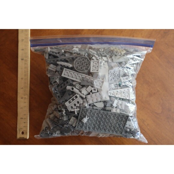 2 lbs. Pounds 9oz Mixed Lot Lego Bulk Shades of Gray Bricks Pieces Plates Blocks - Picture 1 of 13